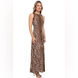 Michael Kors animal Print Y2K Maxi Dress - Black and Brown gold studded